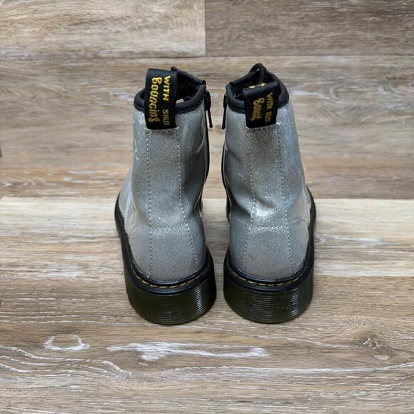 Dr. Martens 1460 Pascal Fine Glitter Combat Boot Pewter Women's Size 6 - Picture 3 of 8